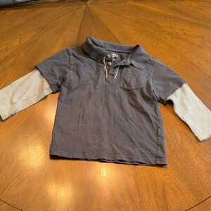 Crazy 8 Charcoal and Light Gray Kids Polo